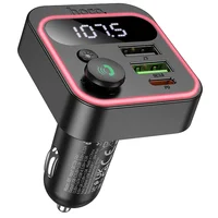 АЗУ FM модулятор Hoco E85 Tiger PD20W+QC3.0 Black