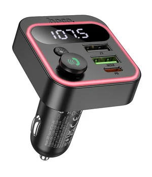 АЗУ FM модулятор Hoco E85 Tiger PD20W+QC3.0 Black
