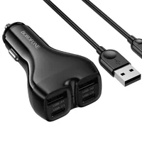 АЗУ Borofone BZ35 Leader PD15W+QC3.0 total 30W (2USB-A/2C) + кабель USB to Lightning Black
