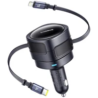 АЗУ Baseus Enjoyment Max PD60W with retractable cables (1USB-C/1L) (C00035507121) Cosmic Black