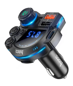 АЗУ FM модулятор Hoco DFM01 Legend 20W+QC3.0 (2USB-A/1C) Black