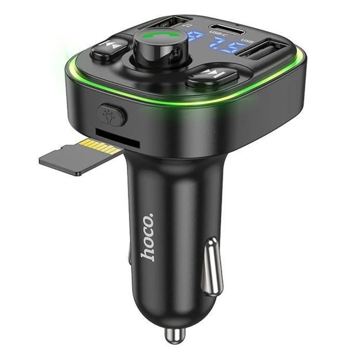 АЗУ FM модулятор Hoco DE5 PD20W+QC3.0 (2USB-A/1C) Black