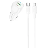 АЗУ Borofone BZ34B Cloud PD20W+QC3.0 total 38W (1USB-A/1C) + кабель Type-C to Type-C White