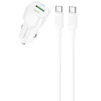 АЗУ Borofone BZ34B Cloud PD20W+QC3.0 total 38W (1USB-A/1C) + кабель Type-C to Type-C White