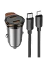 АЗУ Hoco NZ16B Rigorous PD45W (2USB-C) + кабель Type-C to Lightning Metal grey