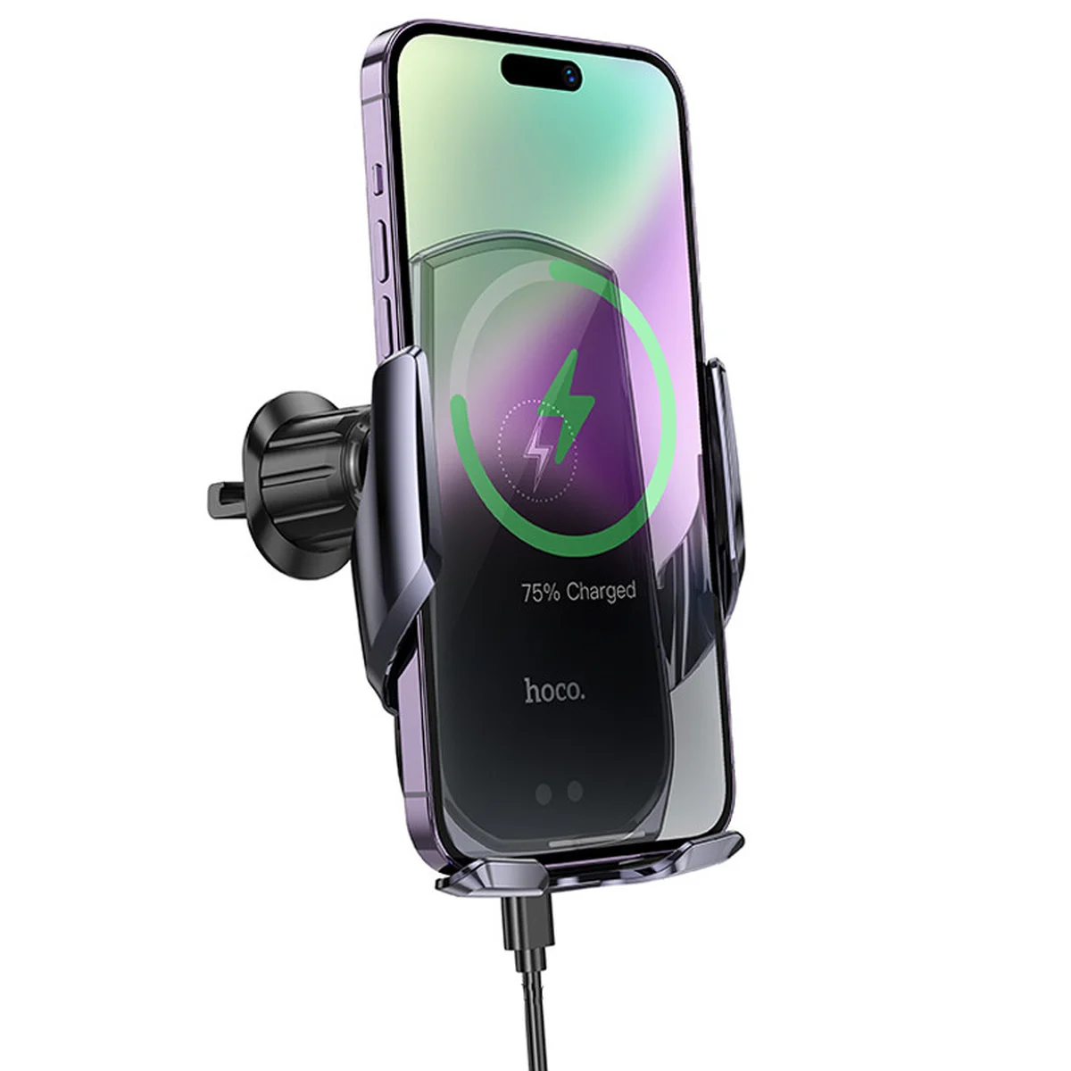 Автодержатель с БЗУ Hoco CA202 Plus Black