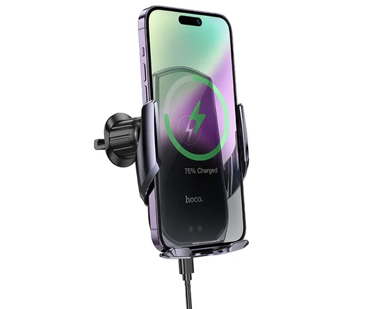 Автодержатель с БЗУ Hoco CA202 Plus Black