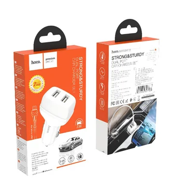 АЗУ Hoco Z36 Leader 2.4A (2USB-A) + кабель USB to MicroUSB Білий