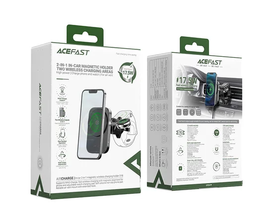 Автодержатель с БЗУ Acefast D18 2in1 in-car Black