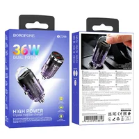 АЗУ Borofone BZ29B Outstanding PD36W (2USB-C) Transparent purple