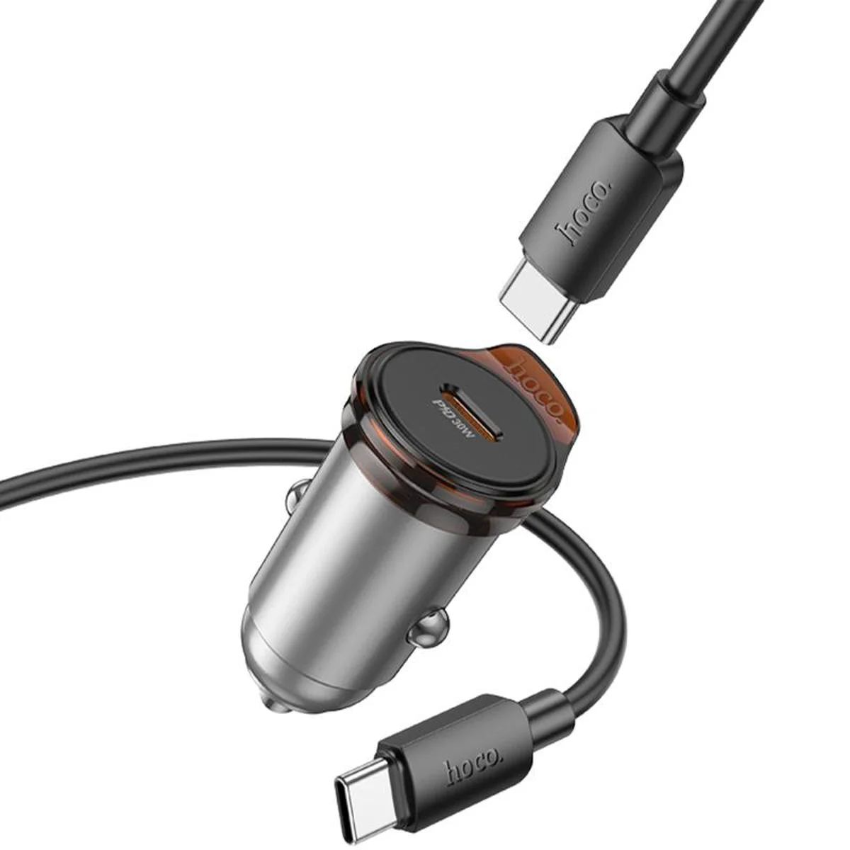 АЗУ Hoco NZ16 Rigorous PD30W (1USB-C) + кабель Type-C to Type-C Metal grey