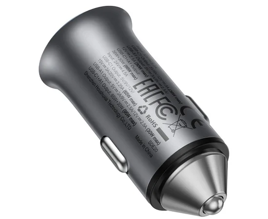 АЗУ Acefast B16 PD65W+QC3.0 total 95W (1USB-A/1C) Gray