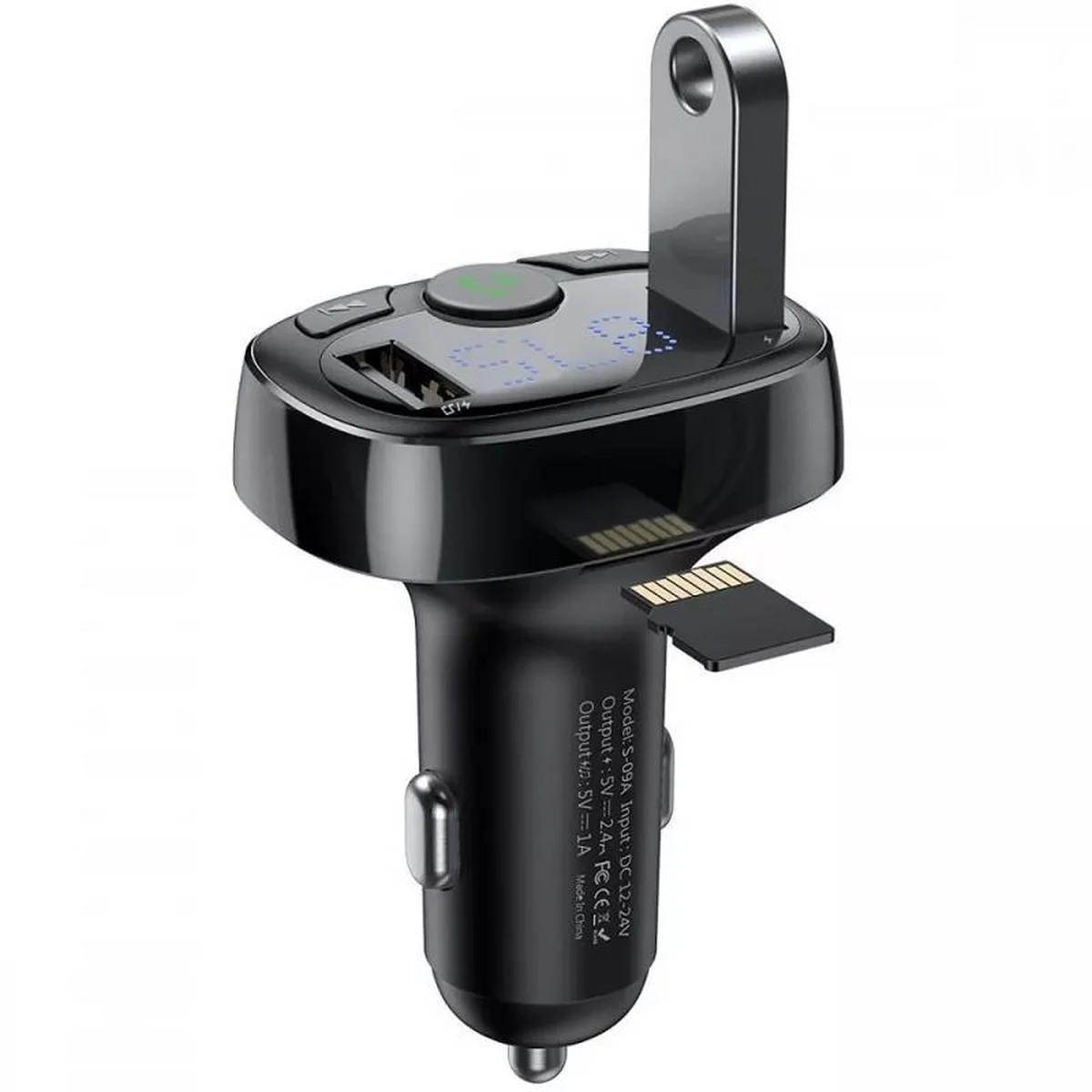 АЗУ FM модулятор Baseus S-09A 10W (2USB-A) (CCMT) Black