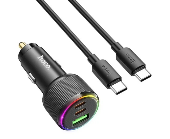 АЗУ Hoco NZ17 High Power 45W (1USB-A/2C) + кабель Type-C to Type-C Black