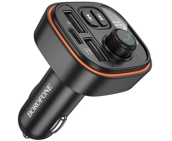 АЗУ FM модулятор Borofone BC59 Heroic (2USB-A/1C) Black