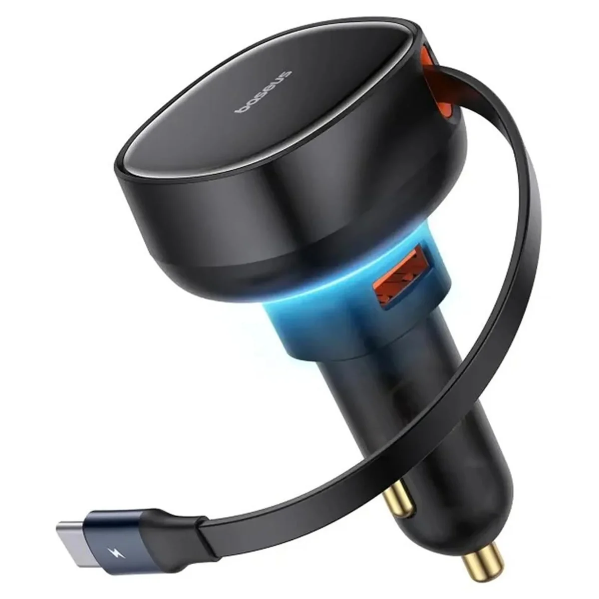 АЗУ Baseus Enjoyment Pro PD60W with retractable cables (1USB-A/1C/1L) (C00057802111) Cluster Black