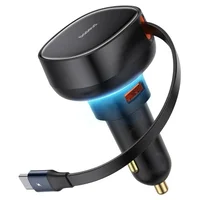 АЗУ Baseus Enjoyment Pro PD60W with retractable cables (1USB-A/1C/1L) (C00057802111) Cluster Black