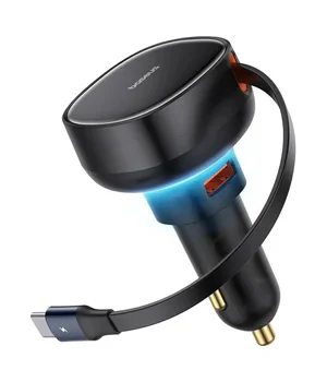 АЗУ Baseus Enjoyment Pro PD60W with retractable cables (1USB-A/1C/1L) (C00057802111) Cluster Black