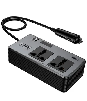 АЗУ інвертор Hoco Z66 New PD66W+QC3.0 (2USB-A/1C/2xSocket) (0.5m) Black