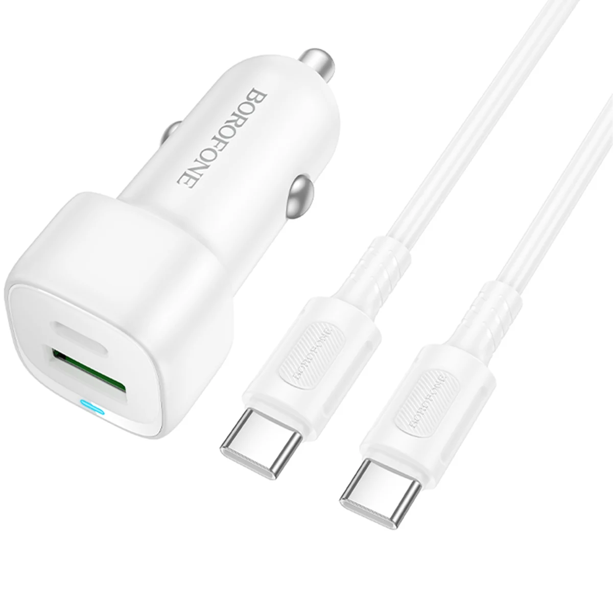 АЗУ Borofone BZ34B Cloud PD20W+QC3.0 total 38W (1USB-A/1C) + кабель Type-C to Type-C White