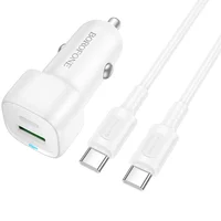 АЗУ Borofone BZ34B Cloud PD20W+QC3.0 total 38W (1USB-A/1C) + кабель Type-C to Type-C White