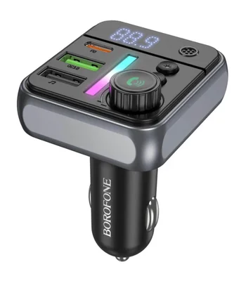 АЗУ FM модулятор Borofone BC50 Ascenso PD20W+QC3.0 18W (2USB-A/1C) Black