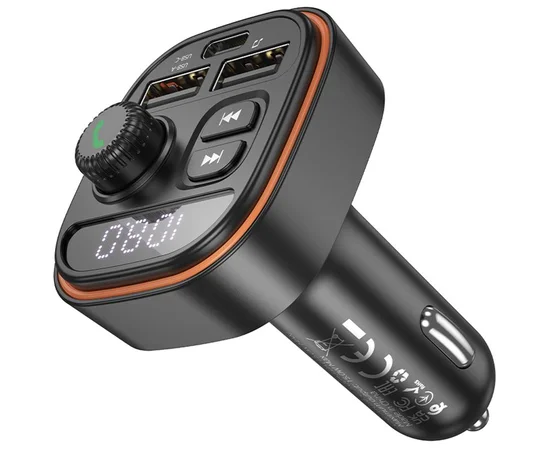 АЗУ FM модулятор Borofone BC59 Heroic (2USB-A/1C) Black