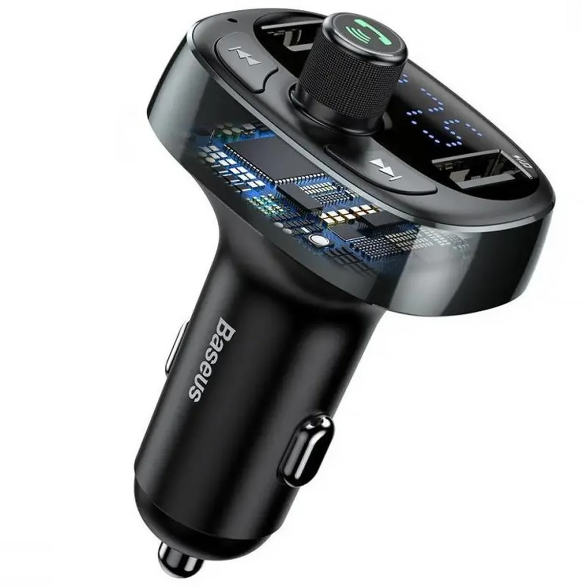 АЗУ FM модулятор Baseus S-09 Overseas Edition 3.4A (2USB-A) (CCMT000301) Black