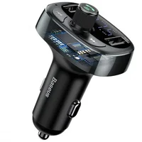 АЗУ FM модулятор Baseus S-09 Overseas Edition 3.4A (2USB-A) (CCMT000301) Black