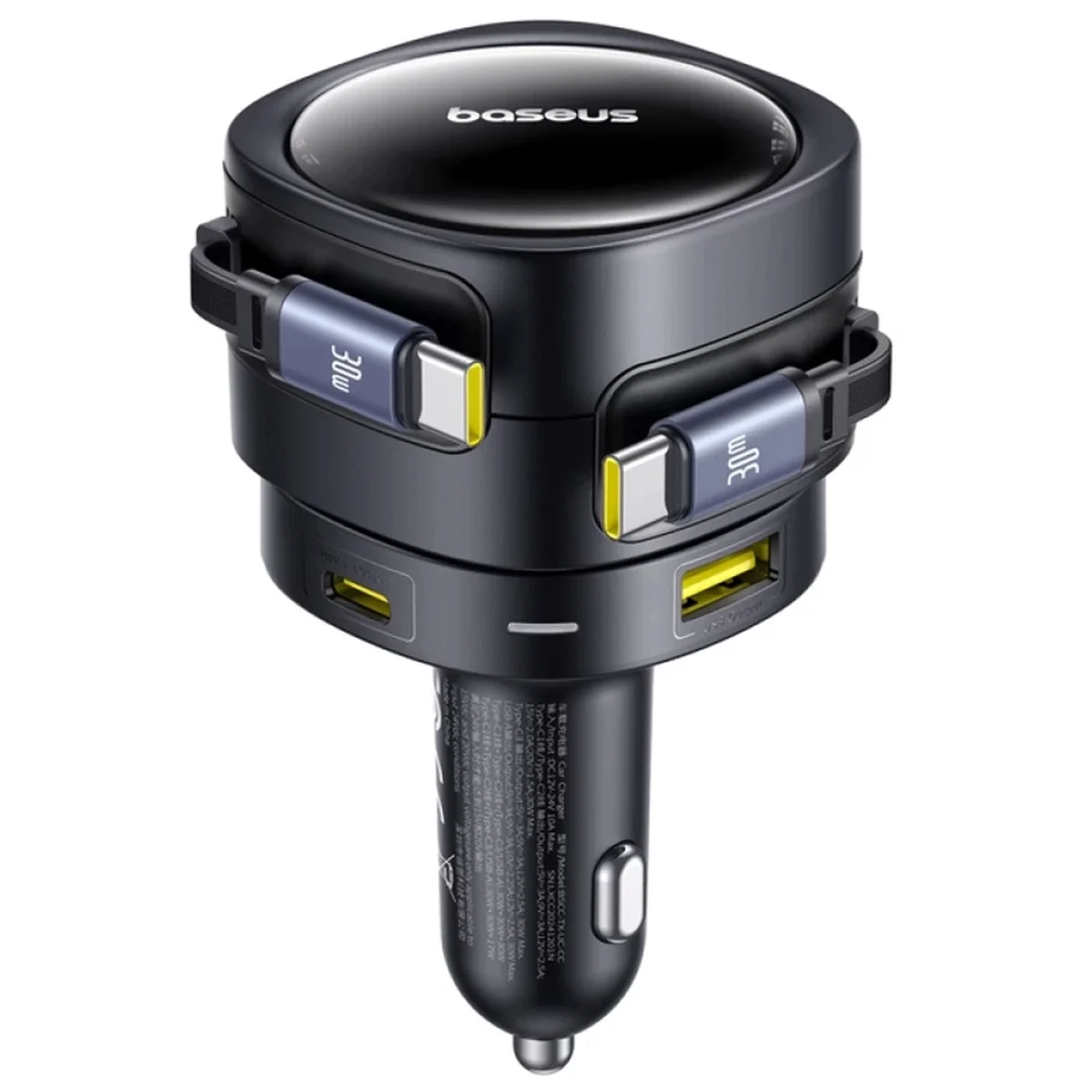 АЗУ Baseus Enjoyment Max PD90W with retractable cables (1USB-A/3C) (C00035507121) Cosmic Black