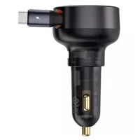 АЗУ Baseus Enjoyment Pro PD60W with retractable cables (1USB-A/1C/1L) (C00057802111) Cluster Black