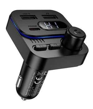 АЗУ FM модулятор Borofone BC61 Ocean 45W (1USB-A/1C) Black