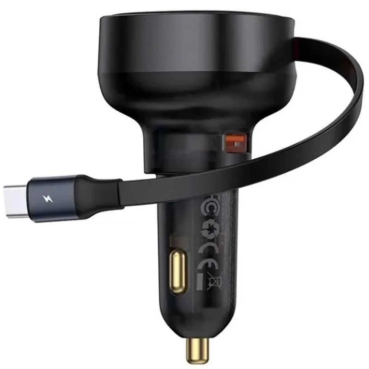 АЗУ Baseus Enjoyment Pro PD60W+QC3.0 with retractable cable (1USB-A/1C) (C000578) Cluster Black
