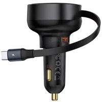 АЗУ Baseus Enjoyment Pro PD60W+QC3.0 with retractable cable (1USB-A/1C) (C000578) Cluster Black