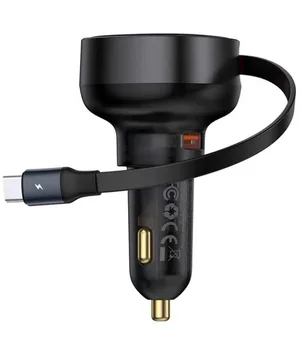 АЗУ Baseus Enjoyment Pro PD60W+QC3.0 with retractable cable (1USB-A/1C) (C000578) Cluster Black