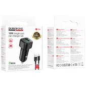 АЗУ Borofone BZ34 Cloud QC3.0 (1USB-A) + кабель USB to Type-C Black