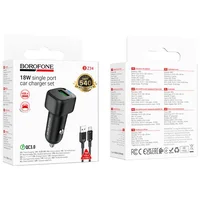 АЗУ Borofone BZ34 Cloud QC3.0 (1USB-A) + кабель USB to Type-C Black