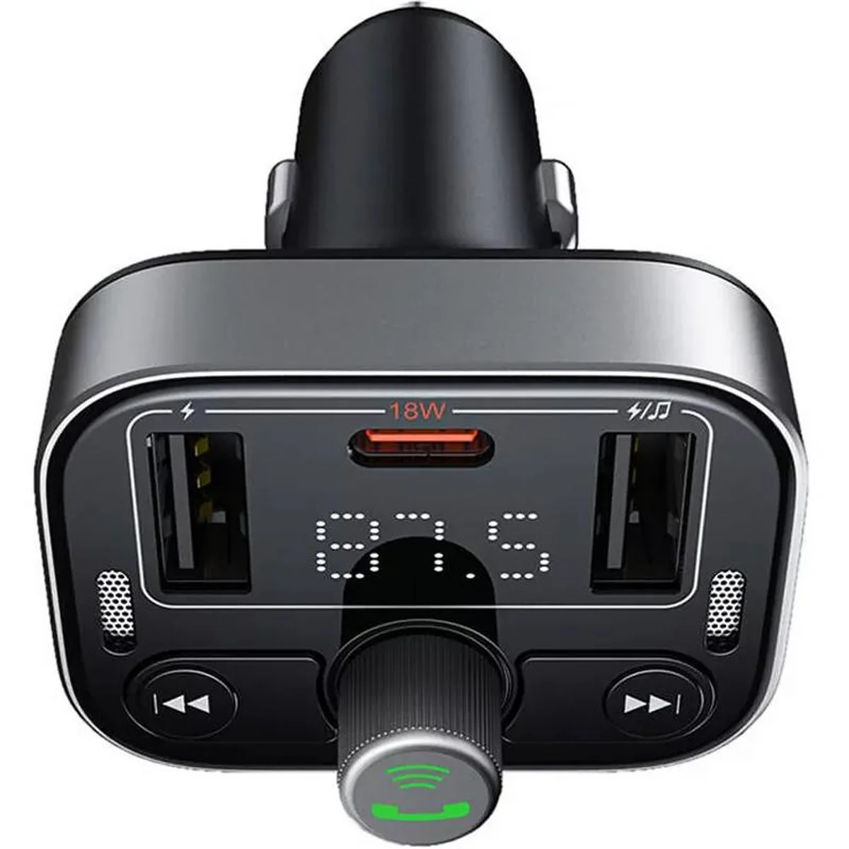 АЗУ FM модулятор Baseus S-09 Pro Series 18W (2USB-A/1C) (C10762200113) Cluster Black