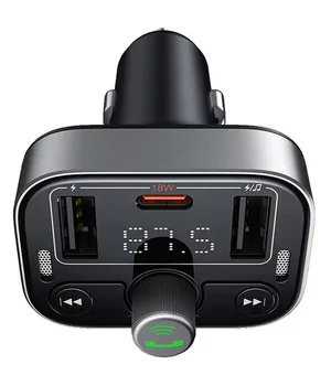 АЗУ FM модулятор Baseus S-09 Pro Series 18W (2USB-A/1C) (C10762200113) Cluster Black