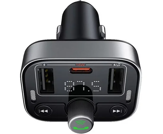 АЗУ FM модулятор Baseus S-09 Pro Series 18W (2USB-A/1C) (C10762200113) Cluster Black