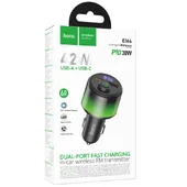 АЗУ FM модулятор Hoco E166 Path PD42W+QC3.0 (1USB-A/1C) Black