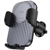 Автодержатель с БЗУ Borofone BH221 Path 15W (air outlet) Black / Metal gray