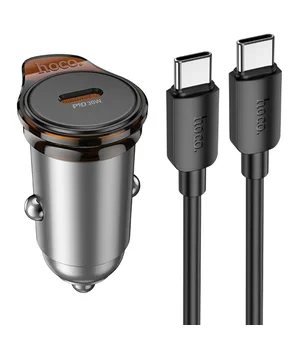 АЗУ Hoco NZ16 Rigorous PD30W (1USB-C) + кабель Type-C to Type-C Metal grey