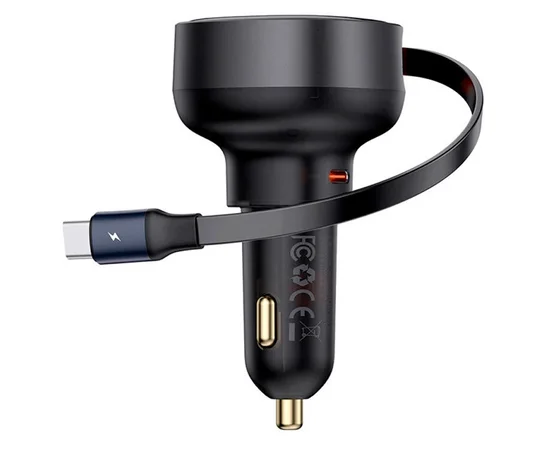АЗУ Baseus Enjoyment Pro 60W (1USB-C) + висувний кабель Type-C (C00057802111-01) Cluster Black