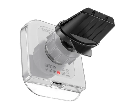 Автодержатель с БЗУ Hoco HW17 Crystal (air outlet) Gray