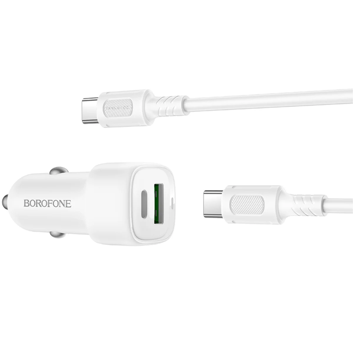 АЗУ Borofone BZ34B Cloud PD20W+QC3.0 total 38W (1USB-A/1C) + кабель Type-C to Type-C White