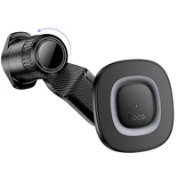 Автодержатель с БЗУ Hoco HW30 Crown magnetic 15W (air outlet) Black / Metal gray