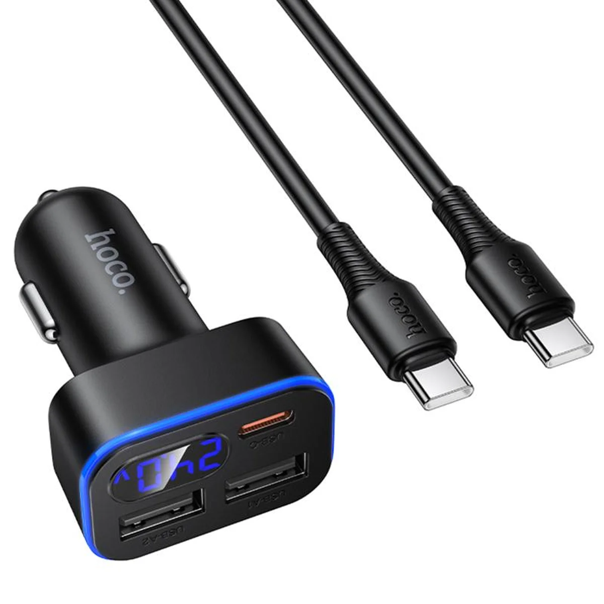 АЗУ Hoco Z63A Barry PD42W+QC3.0 (2USB-A/1C) + кабель Type-C to Type-C Black