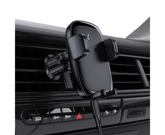 Автодержатель с БЗУ Acefast D48 Air Vent Black