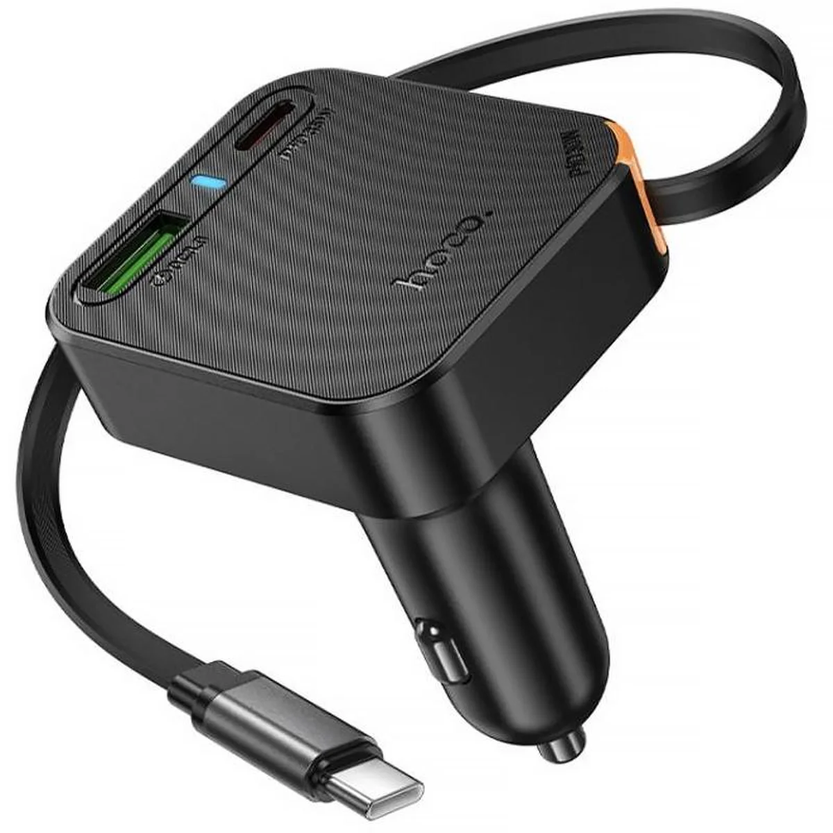 АЗУ Hoco NZ18 Guardian PD65W with retractable cable (1USB-A/2C) Black